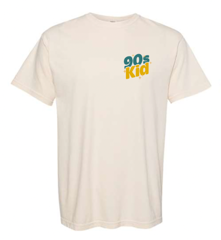 90s Kid Raising 90s Kids - Tshirt Ivory - Puff Paint