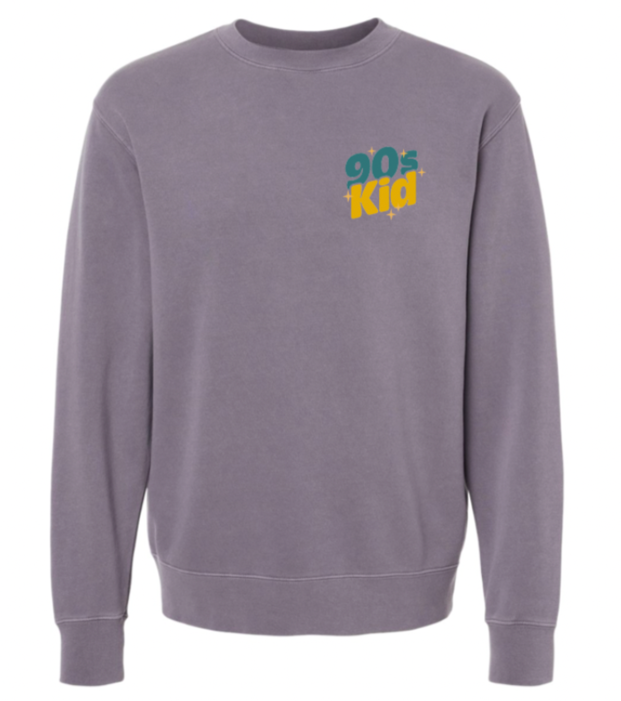 90s Kid Raising 90s Kids - Heavyweight Crew Plum - Puff Paint