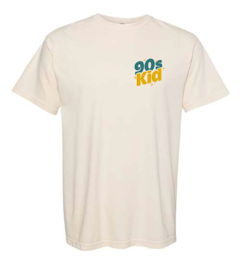 90s Kid Raising 90s Kids - Tshirt Ivory -  Puff Paint