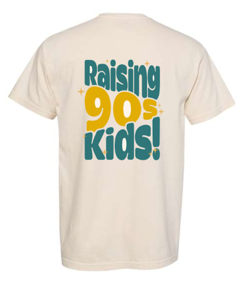 90s Kid Raising 90s Kids - Tshirt Ivory -  Puff Paint