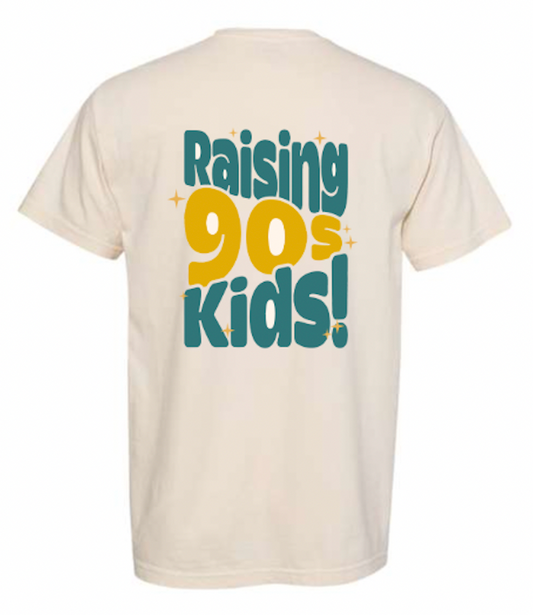 90s Kid Raising 90s Kids - Tshirt Ivory -  Puff Paint