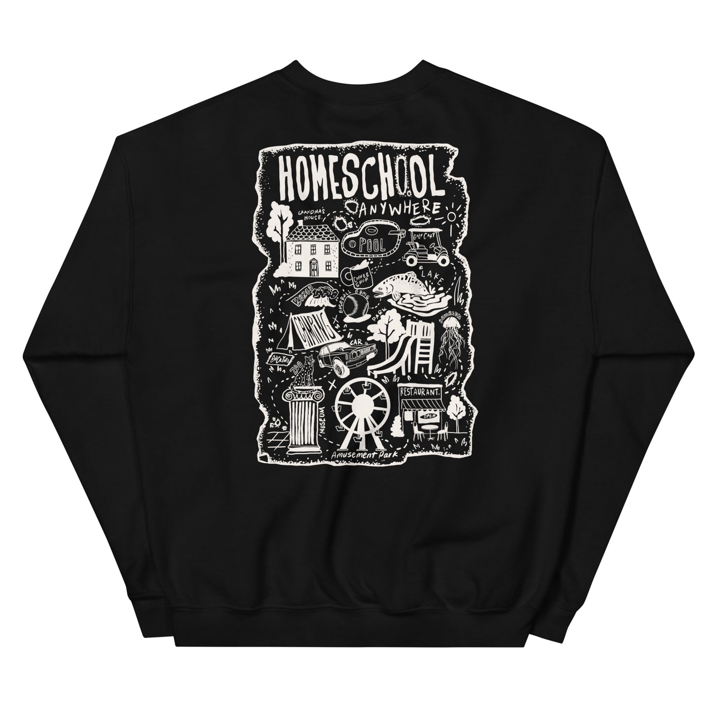 Homeschool Anywhere Map Crewneck Liteweight