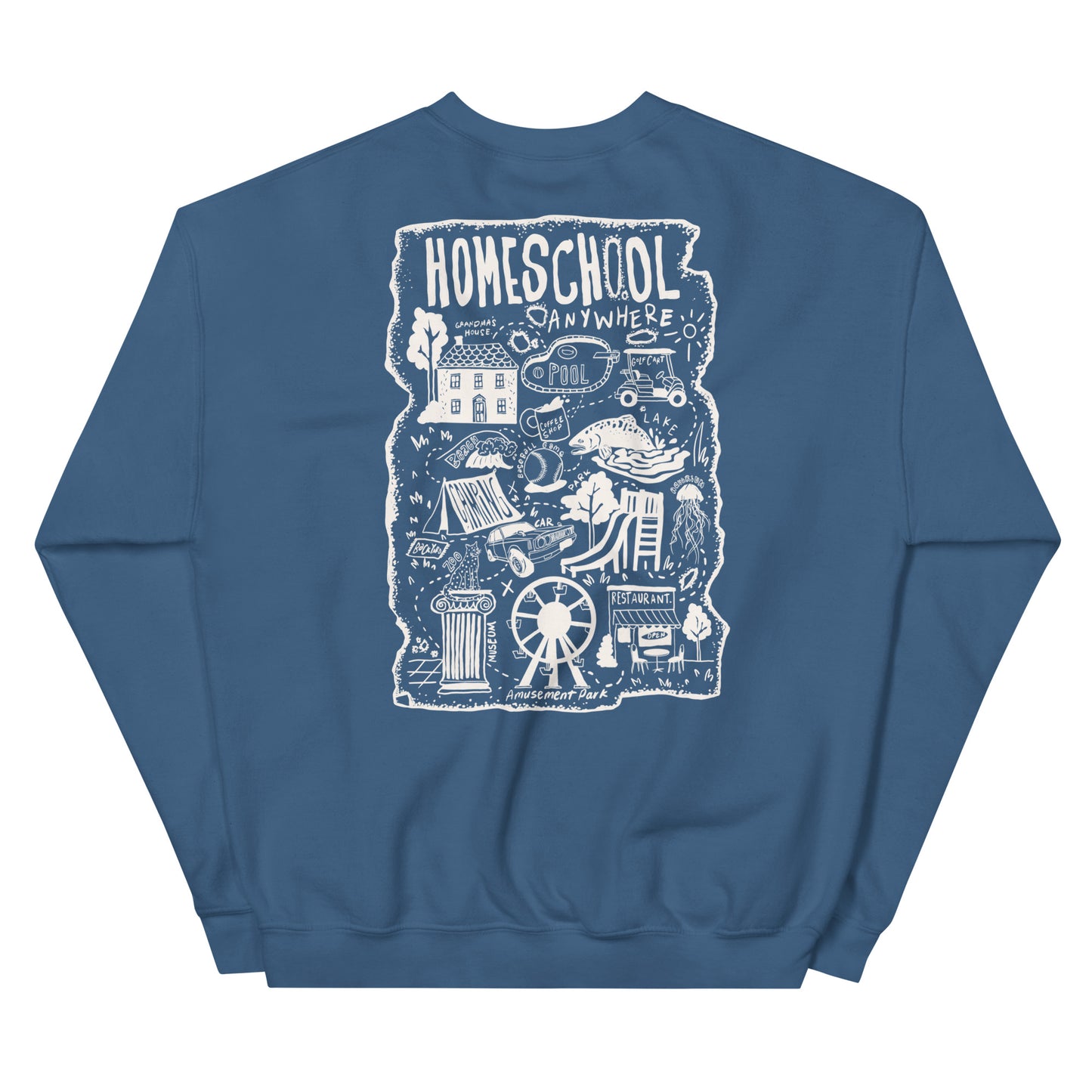 Homeschool Anywhere Map Crewneck Liteweight